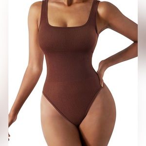 2 for $10 Brown Ribbed Bodysuit Shapewear